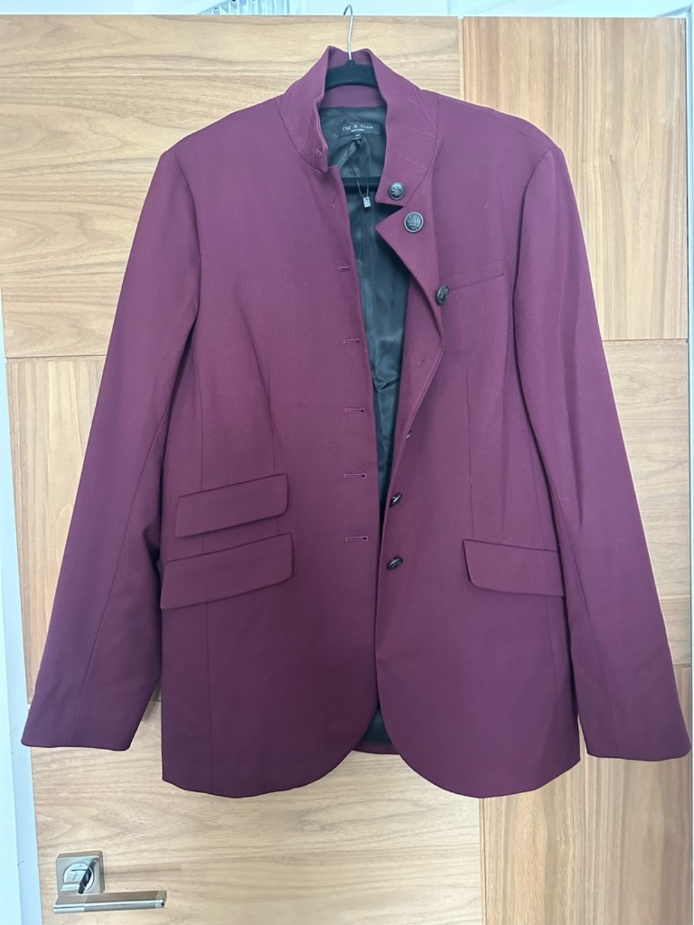 rag & bone Men's Stand-Collar Blazer in Wine
